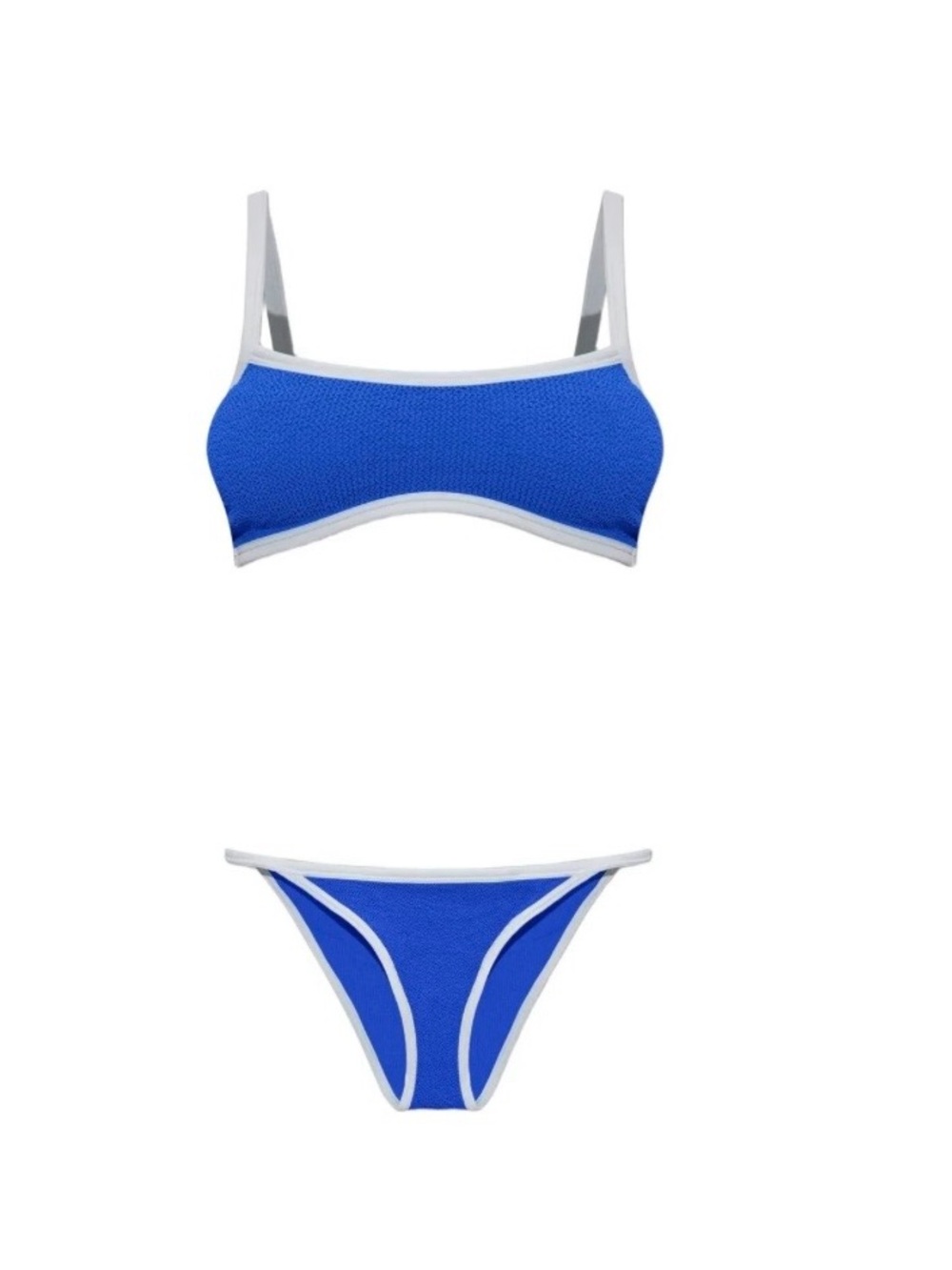 NWT Hunza G Tyler Blue Bikini with White Trim